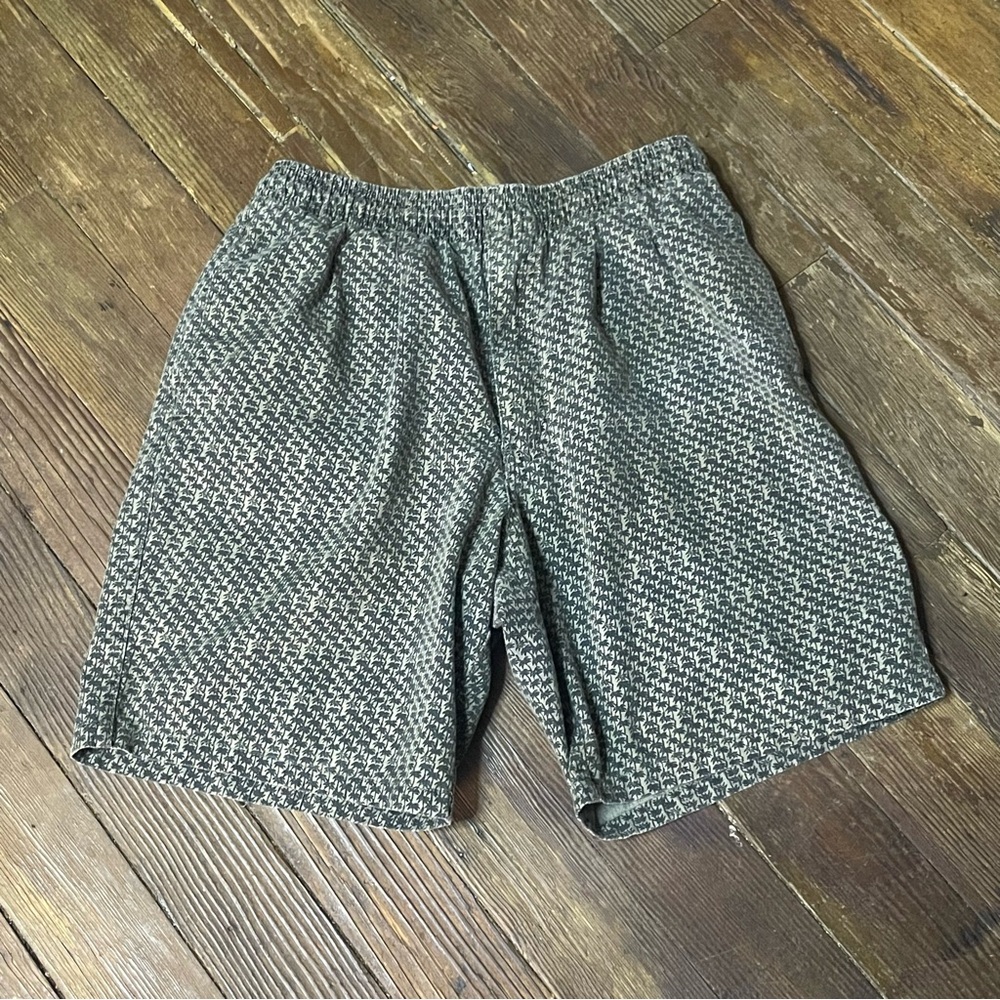 Vintage 90s Zeppelin Ramie Cotton Tropical Pull String Shorts Size 28